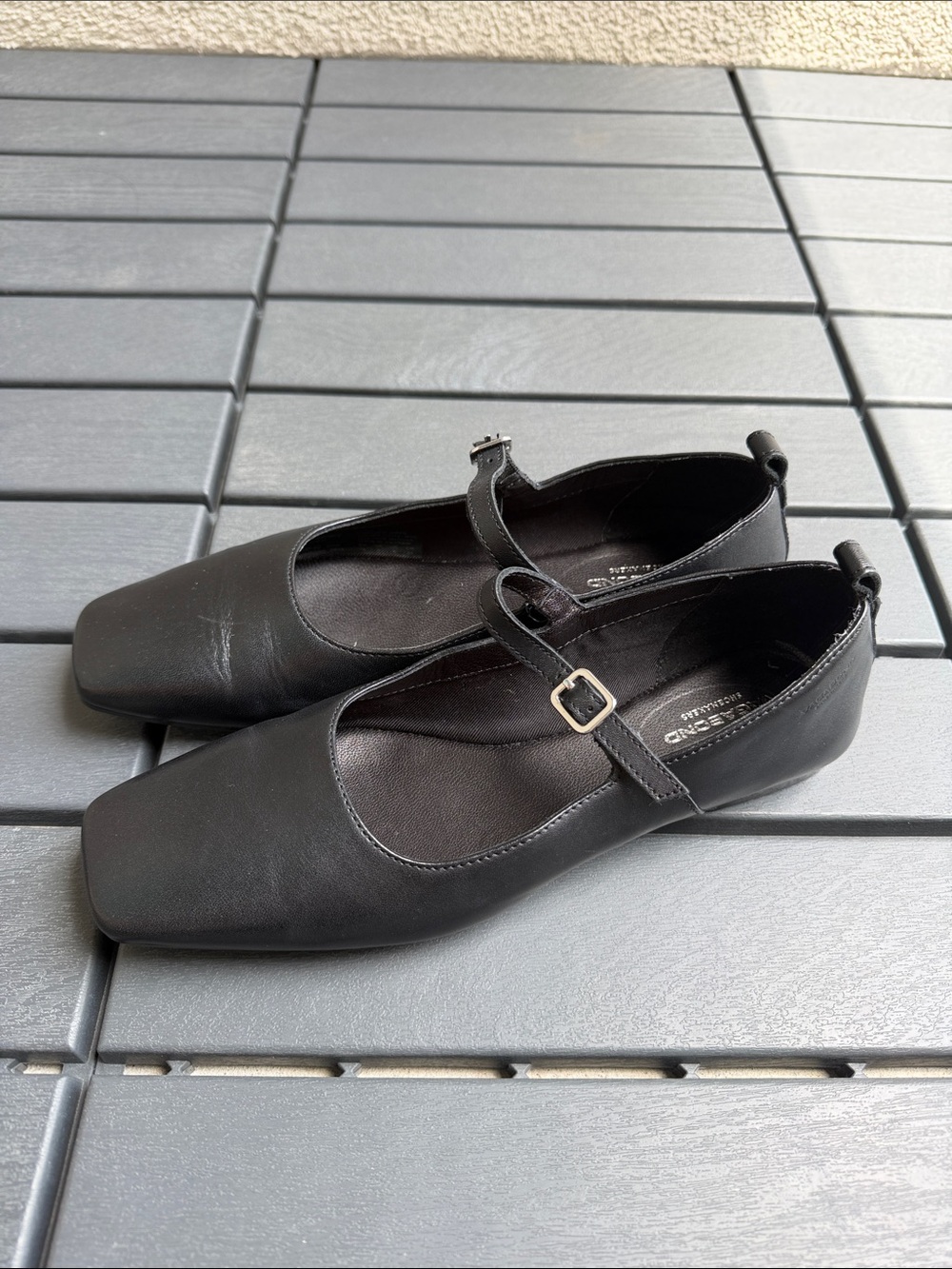 Vagabond Black Square-Toe Mary Jane Flats